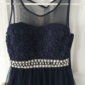 My Michelle Dark Blue Sparkly Dress